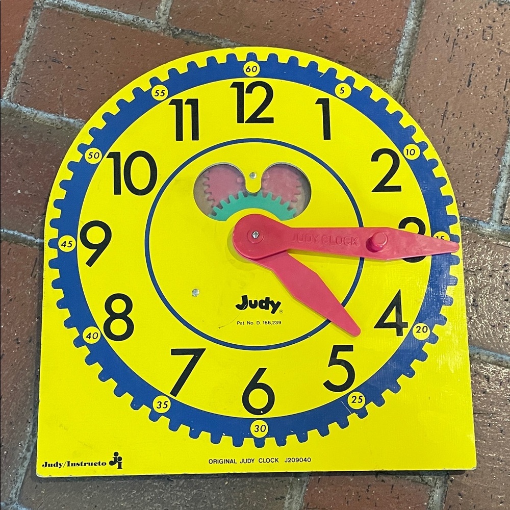 Clock Yellow and Red Kids Learning Toy